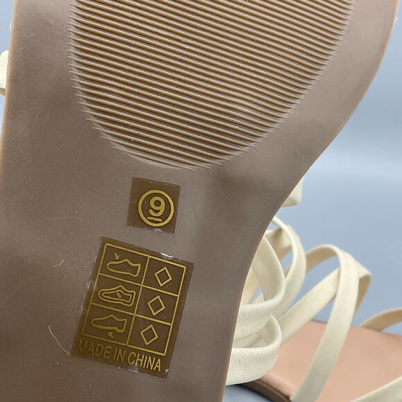 NEW Journee Collection Women’s Zallie Gladiator Sandals Ivory Size 9 - Picture 5 of 10